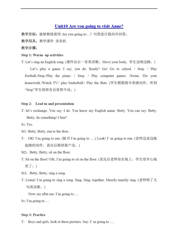 六年級(jí)上英語上冊(cè)教案unit10