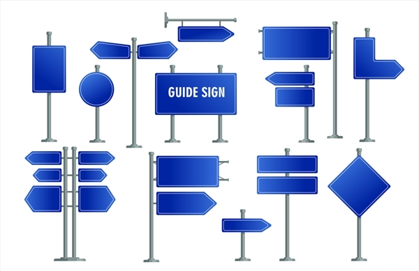 道路指示牌路牌矢量素材