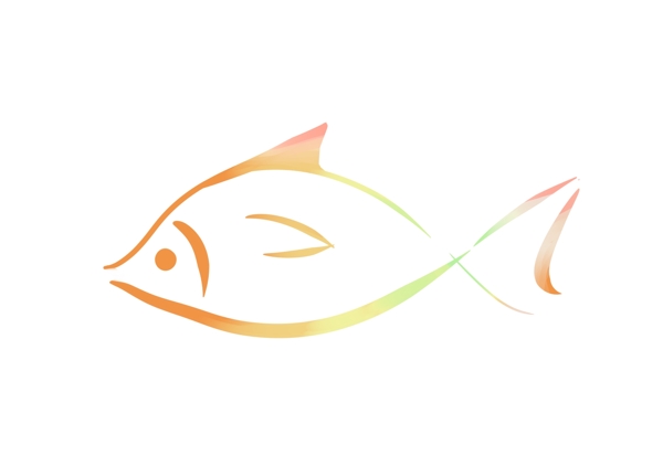 手繪橙魚裝飾圖案