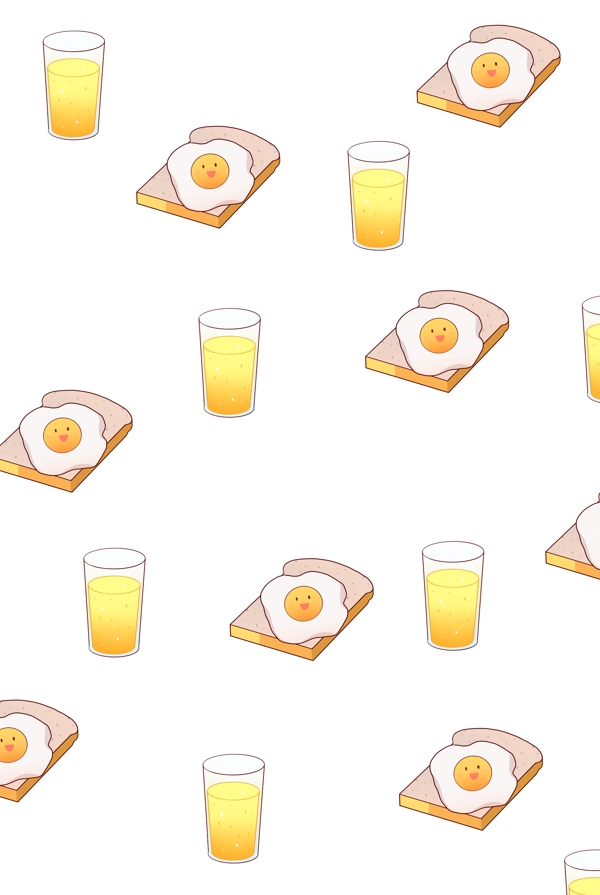 鸡蛋饮料底纹插画