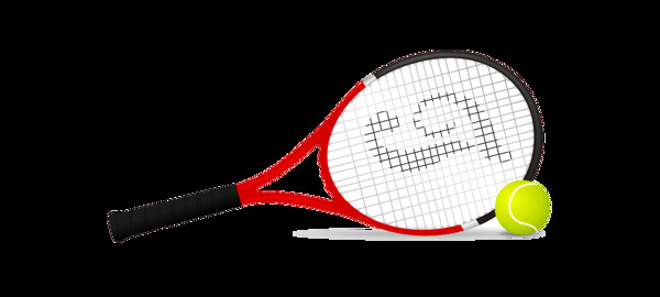 网球拍和网球png元素