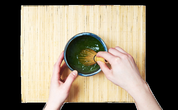 日式抹茶道沏茶透明装饰素材