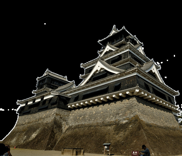 清新简约深色楼塔日本旅游装饰元素