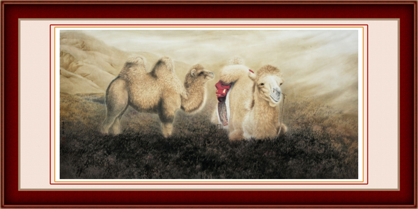 工笔画骆驼图片