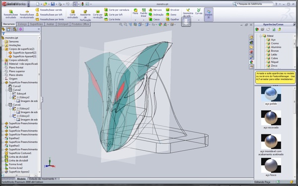 esculturaCOM的表象SolidWorks