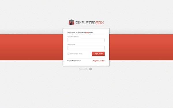 红色按钮PSD爽快的Web登录框