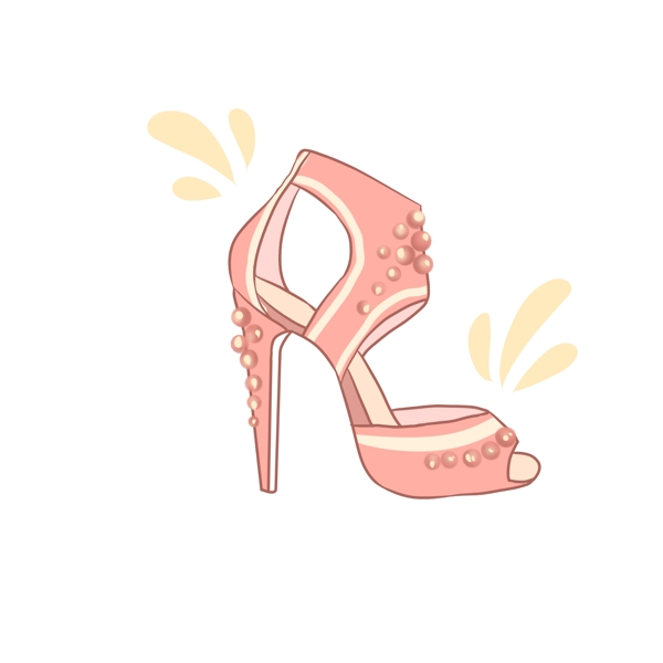 粉色珍珠好看高跟鞋