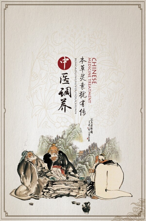 中國風(fēng)中醫(yī)海報