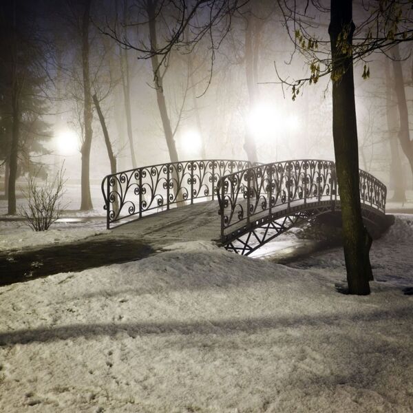 公園里的雪景圖片