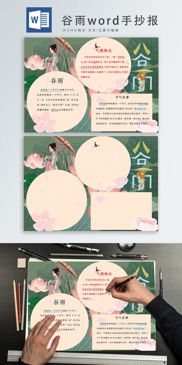 谷雨節(jié)word手抄報(bào)