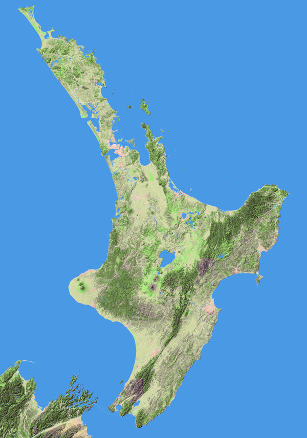 新西兰北岛地形图