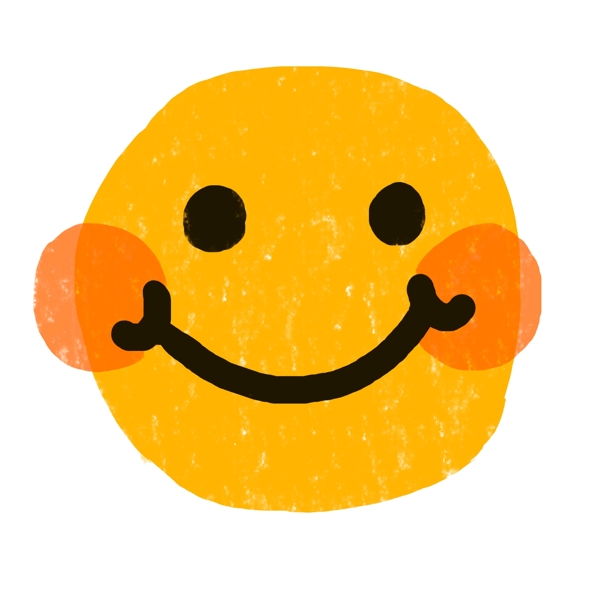 黄色的圆形笑脸插画