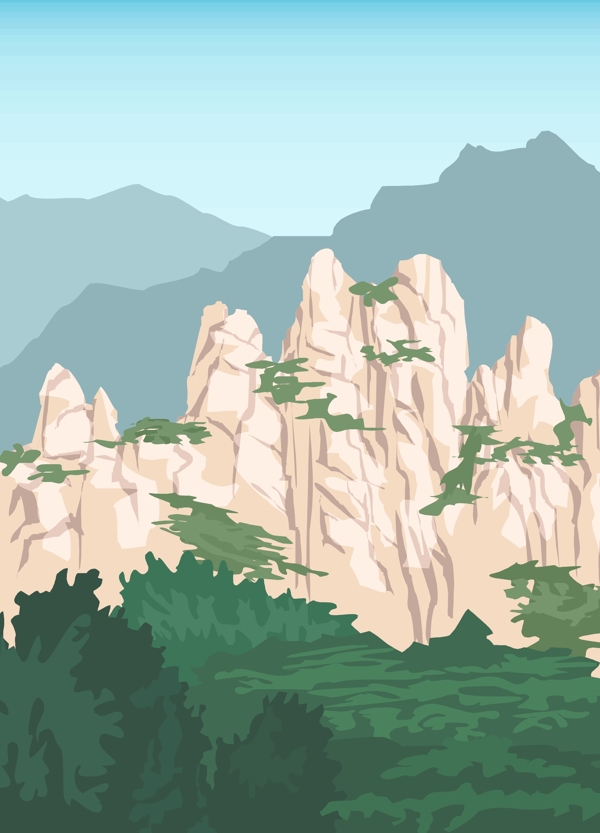 山峰樹林
