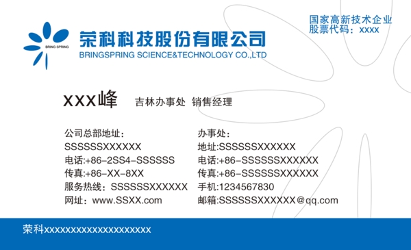 榮科科技名片