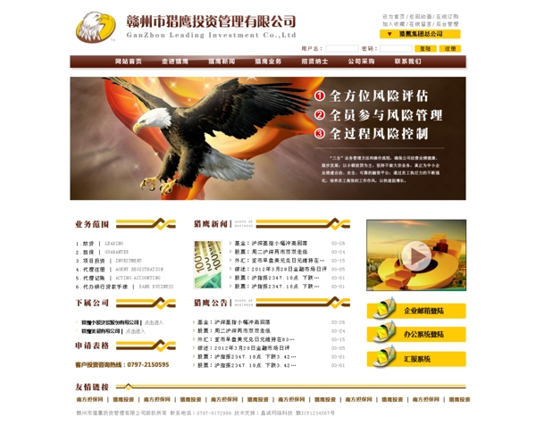 獵鷹投資公司網(wǎng)頁(yè)設(shè)計(jì)圖片