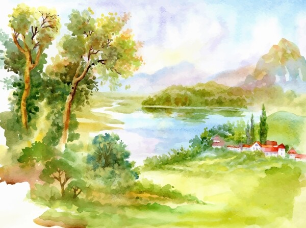 水墨田野