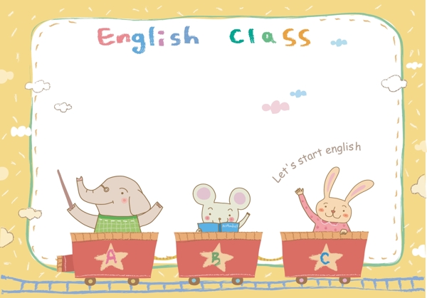 英语学习动物漫画矢量EPS03