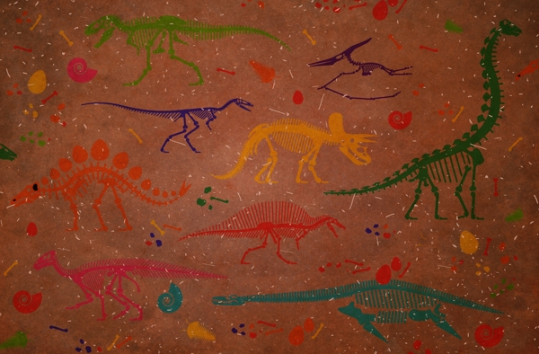 恐龙化石海报设计PSD模板