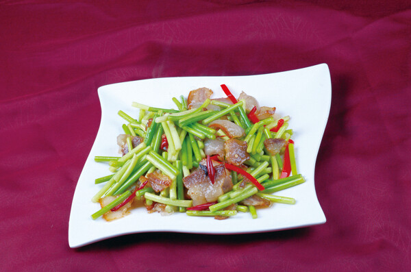 臘肉炒蒜苔