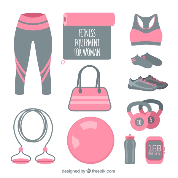 对于女人粉红色的健身器材