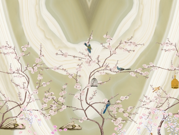 新中式背景墻