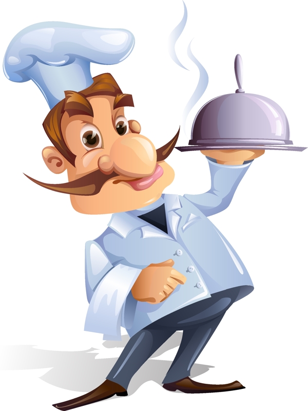 時尚卡通廚師插畫