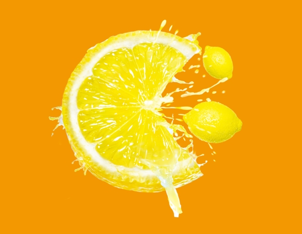 创意柠檬水果切片素材
