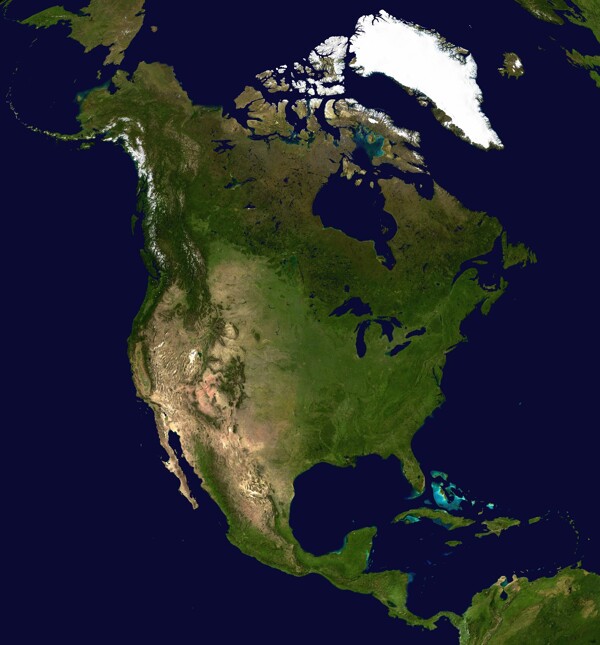 北美洲地形图图片