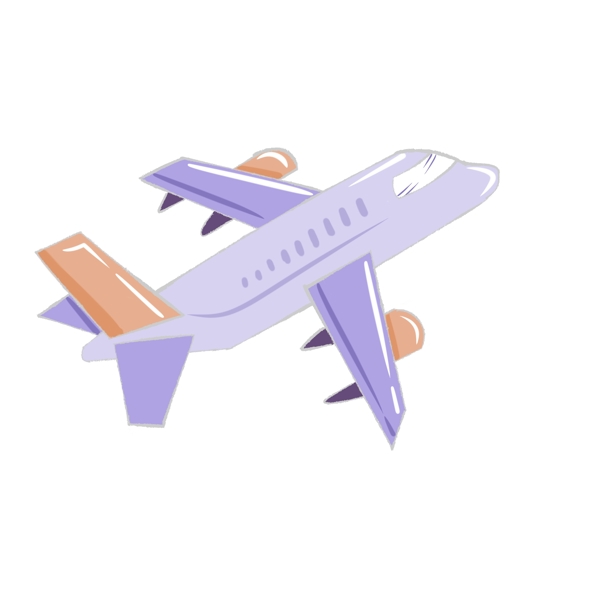 漂亮的紫色飞机插画