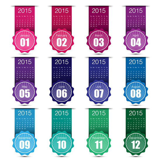 2015年月历矢量图