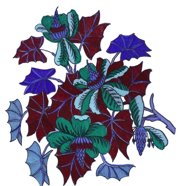 花卉底紋邊框