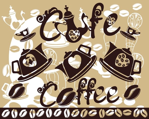 卡通咖啡壶漫画