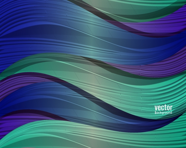 多彩抽象波浪线条背景是矢量素材