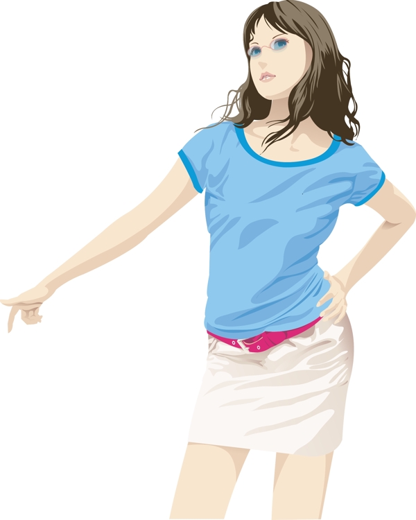 插畫(huà)時(shí)尚美女女性百態(tài)