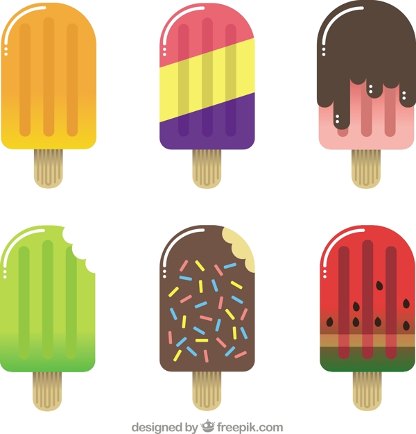 扁平风格美味的冰淇淋插图
