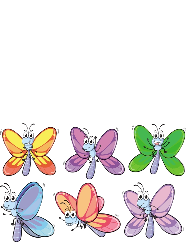 一群色彩鲜艳的蝴蝶