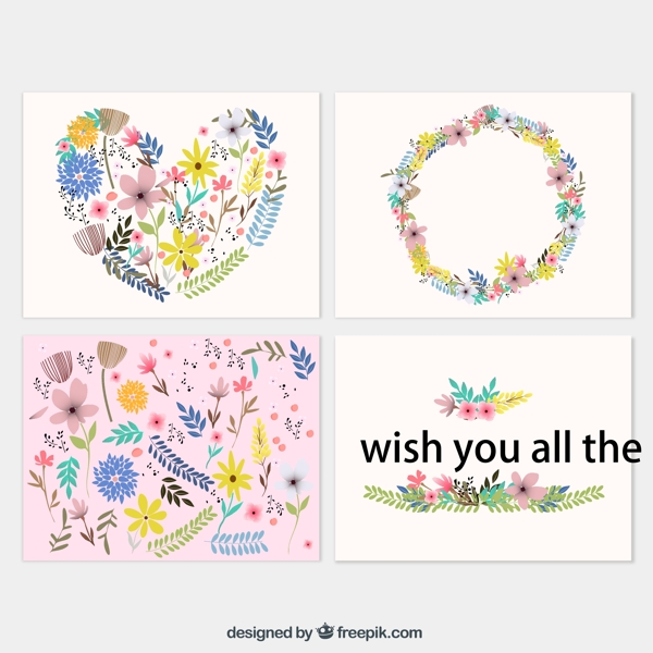 水彩花卉祝福卡图片