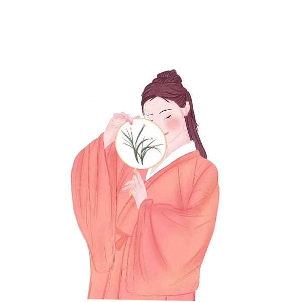 古風(fēng)粉紅色女生圖案