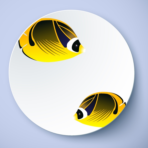 盘子花纹鱼图案