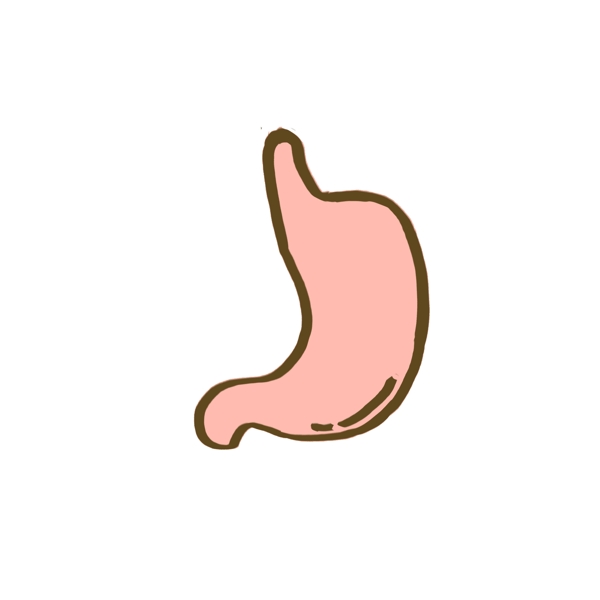 粉色手绘胃人体器官图标