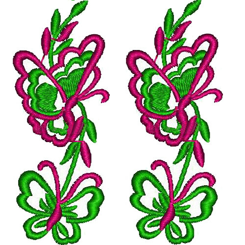 繡花蝴蝶藤蔓家紡免費(fèi)素材