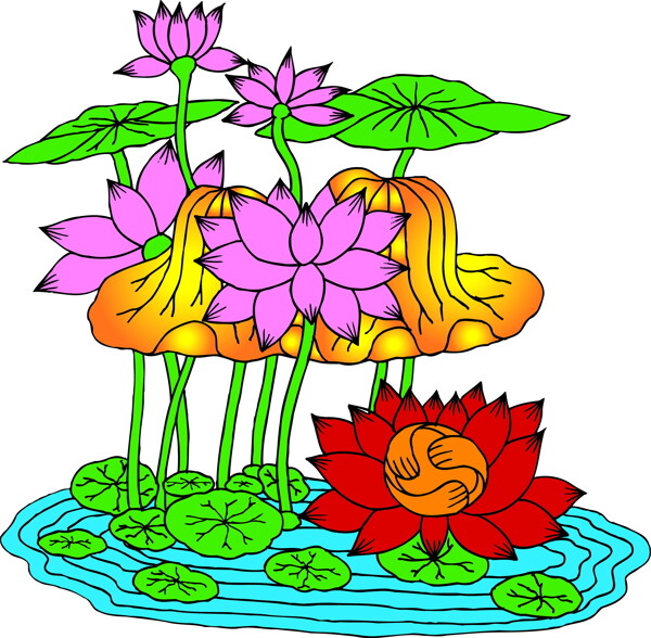 花草吉祥插圖裝飾