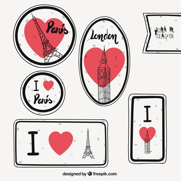 巴黎和伦敦行李标签