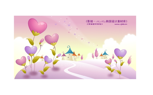 夢幻風景HanMaker韓國設計素材庫背景花紋底紋抽象線條