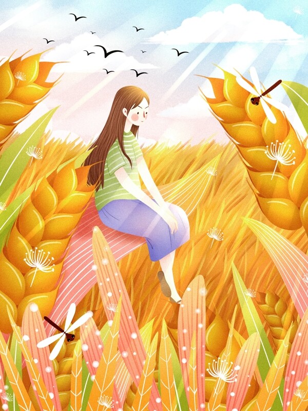 二十四節(jié)氣之芒種插畫