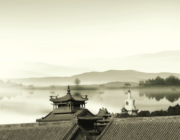 古建筑白塔圖片