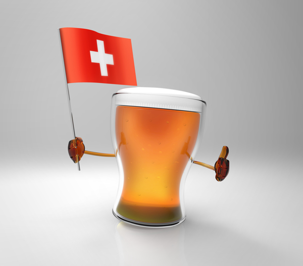 瑞士国旗与啤酒