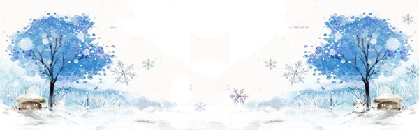 簡約冬季素描雪景背景banner