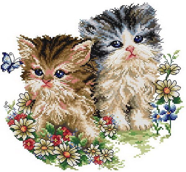 两只可爱的小猫十字绣