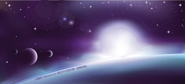 唯美宇宙空間美景矢量素材